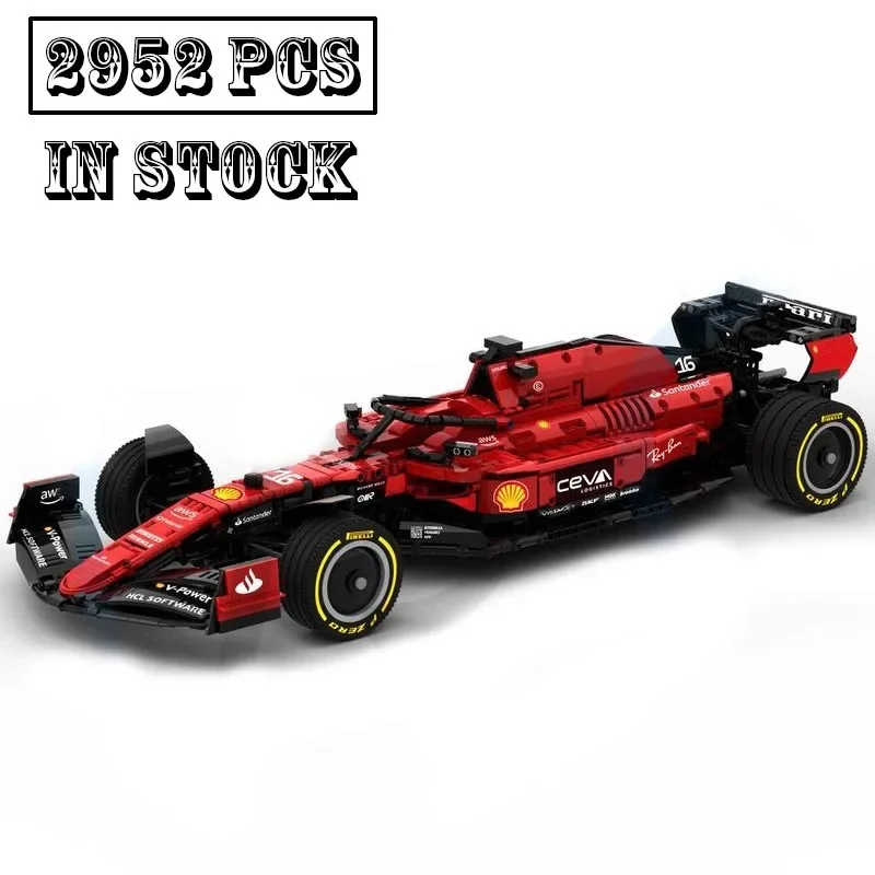 New MOC-138981 W14 And MOC-138621 SF23 scale 1:8 Formula 1 Race Car Model Buiding Creators Block Bricks Toys Kids Birthday Gifts