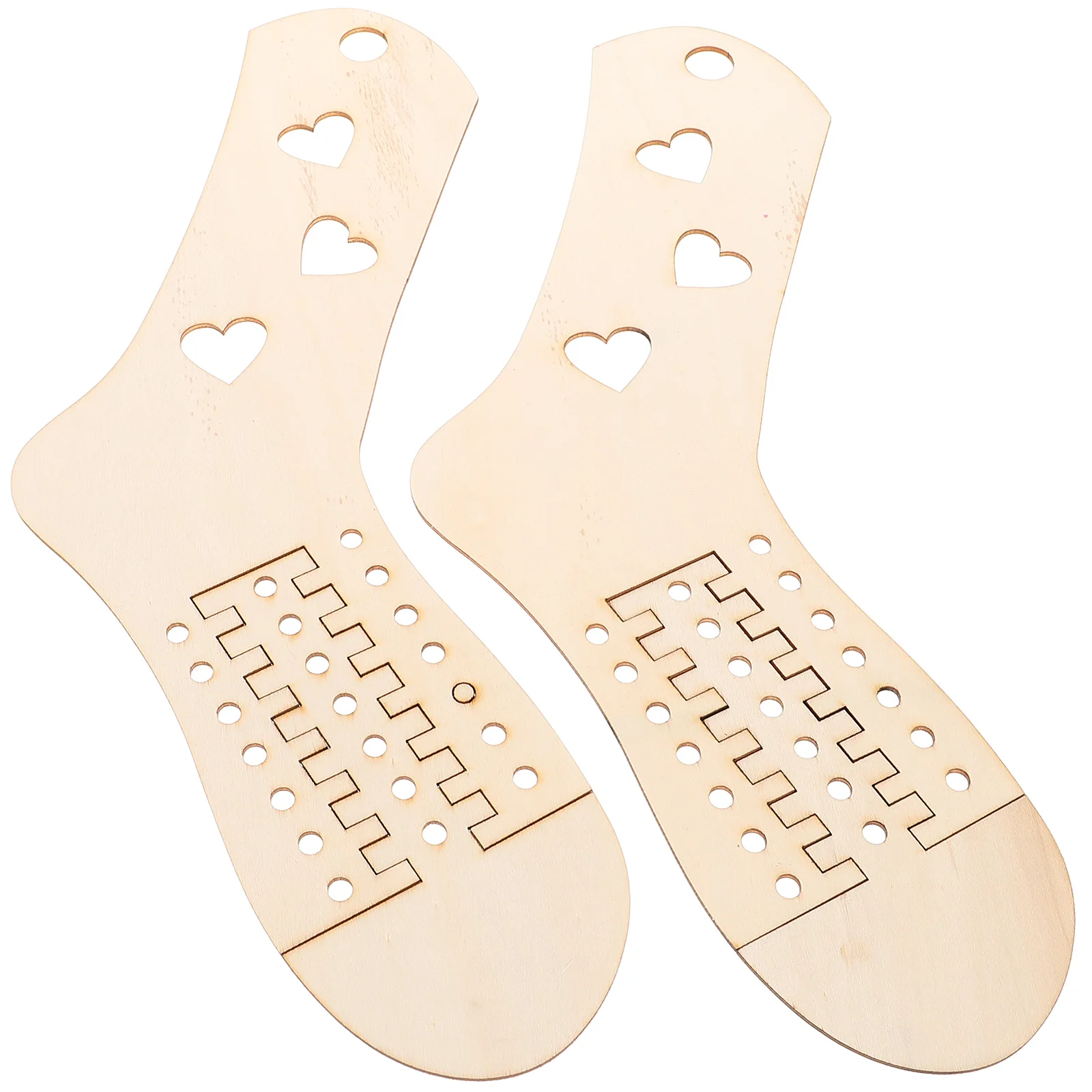 2 Pcs DIY Wooden Sock Knitting Tools Socks Mold Hand Form Crochet Stocking Display Molds Blockers Hollow Needles