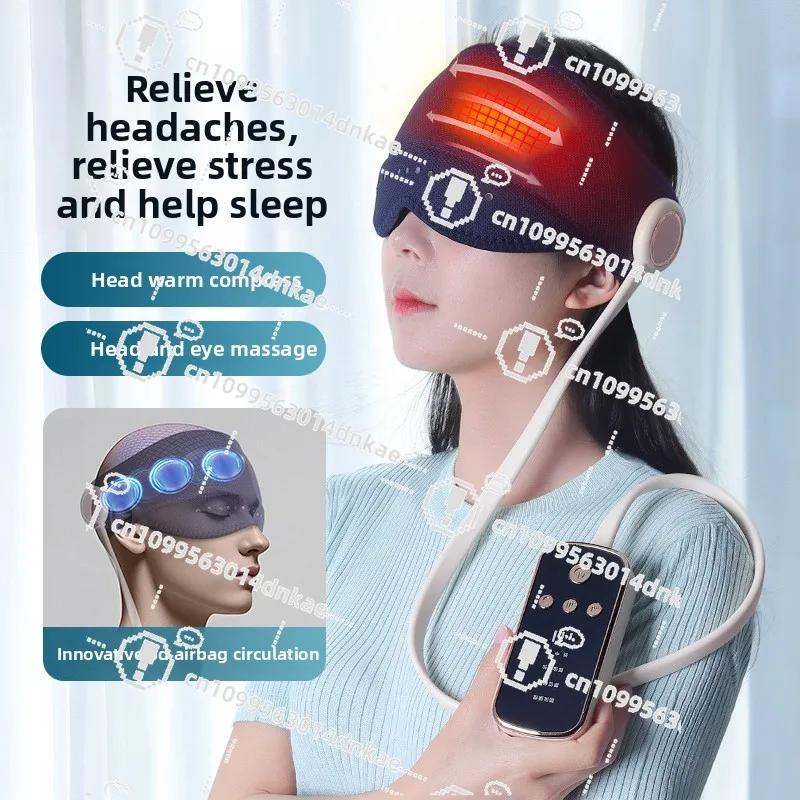 New Cross-border Head Airbag Massager Hot Compress Vibration Charging Massager Relaxation Head and Eye Integrated Sleep Aid
