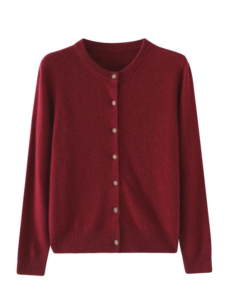 دافئ دافئ ربيع الخريف سترة الملابس النسائية 100% سترة الكشمير لينة الكورية الإناث طويلة الأكمام التنقل معطف محبوك