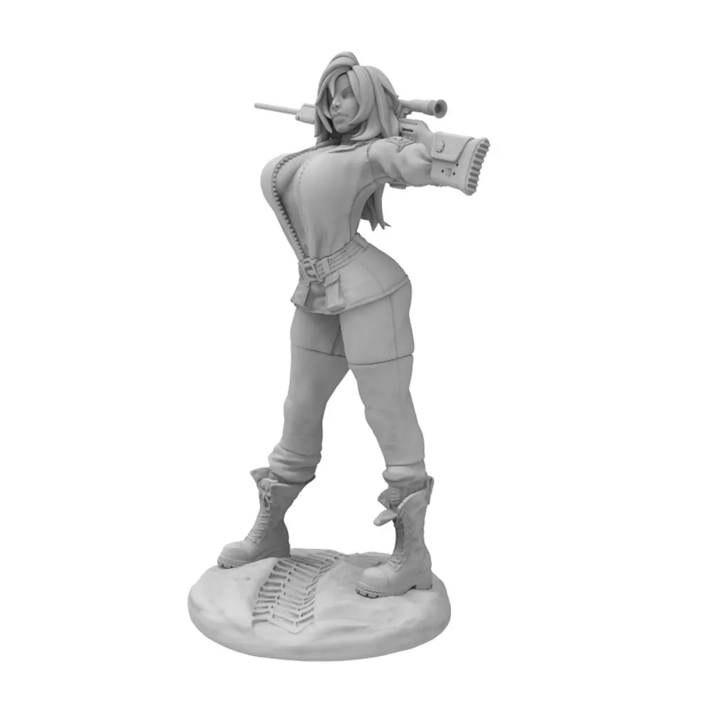 1/24/12/6 Battlefield Female Gunner, Sniper Sexy Girl Resin Model Kit Mini 3D Printed Gray Model Statue, Unpainted, Unassembled