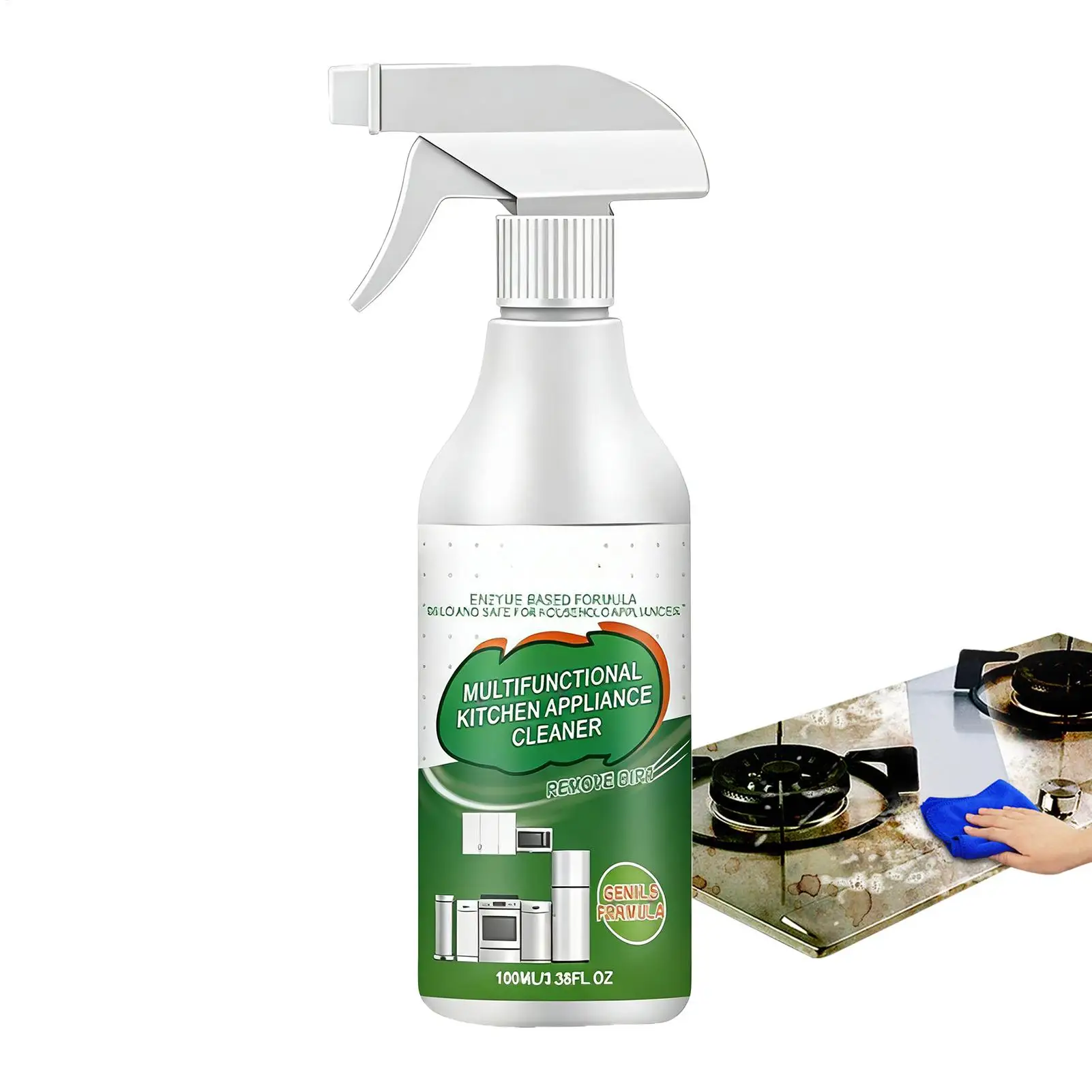 Nettoyant de cuisine 100 ml, spray dégraissant pour taches d'huile, réduit les odeurs, restaure la douceur des surfaces, rafraîchissant, dégraissant multifonctionnel
