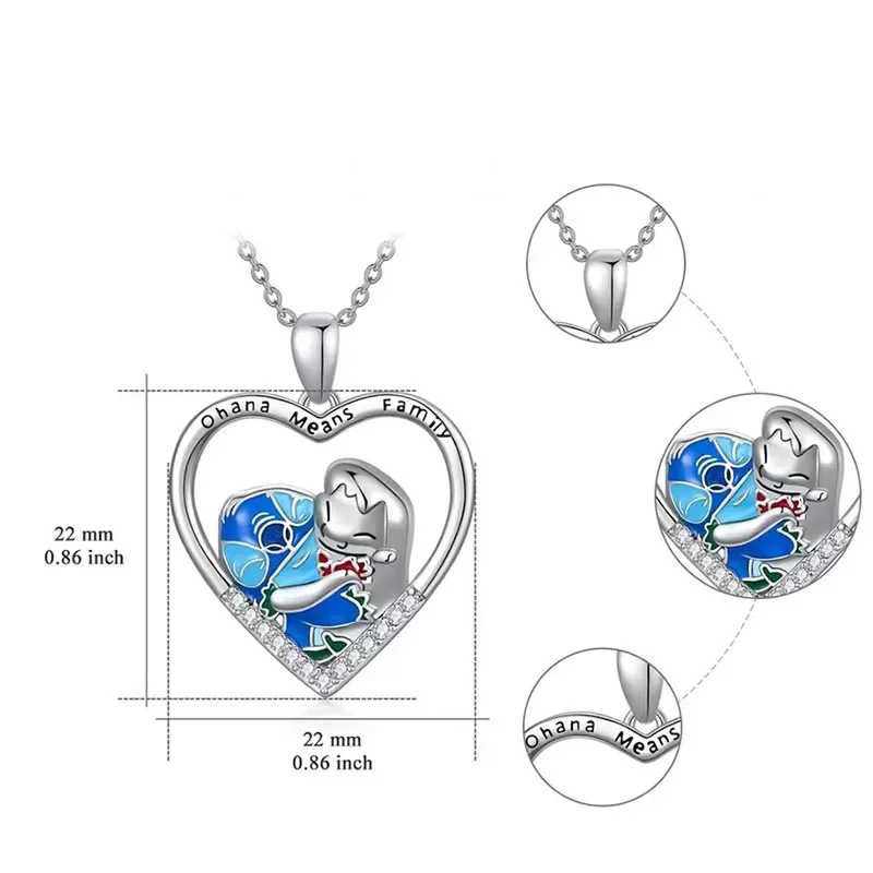 Disney Stitch Earrings Kawaii Lilo & Stitch Mickey Metal Necklace Girls Exquisite Jewelry Gift