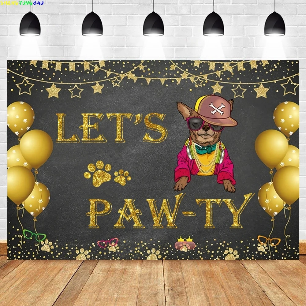 Pet Shop Theme Photography Backdrop Animal Cartoon Cats Dog Paw Happy Birthday Party Decor Banner Background Photo Studio Props