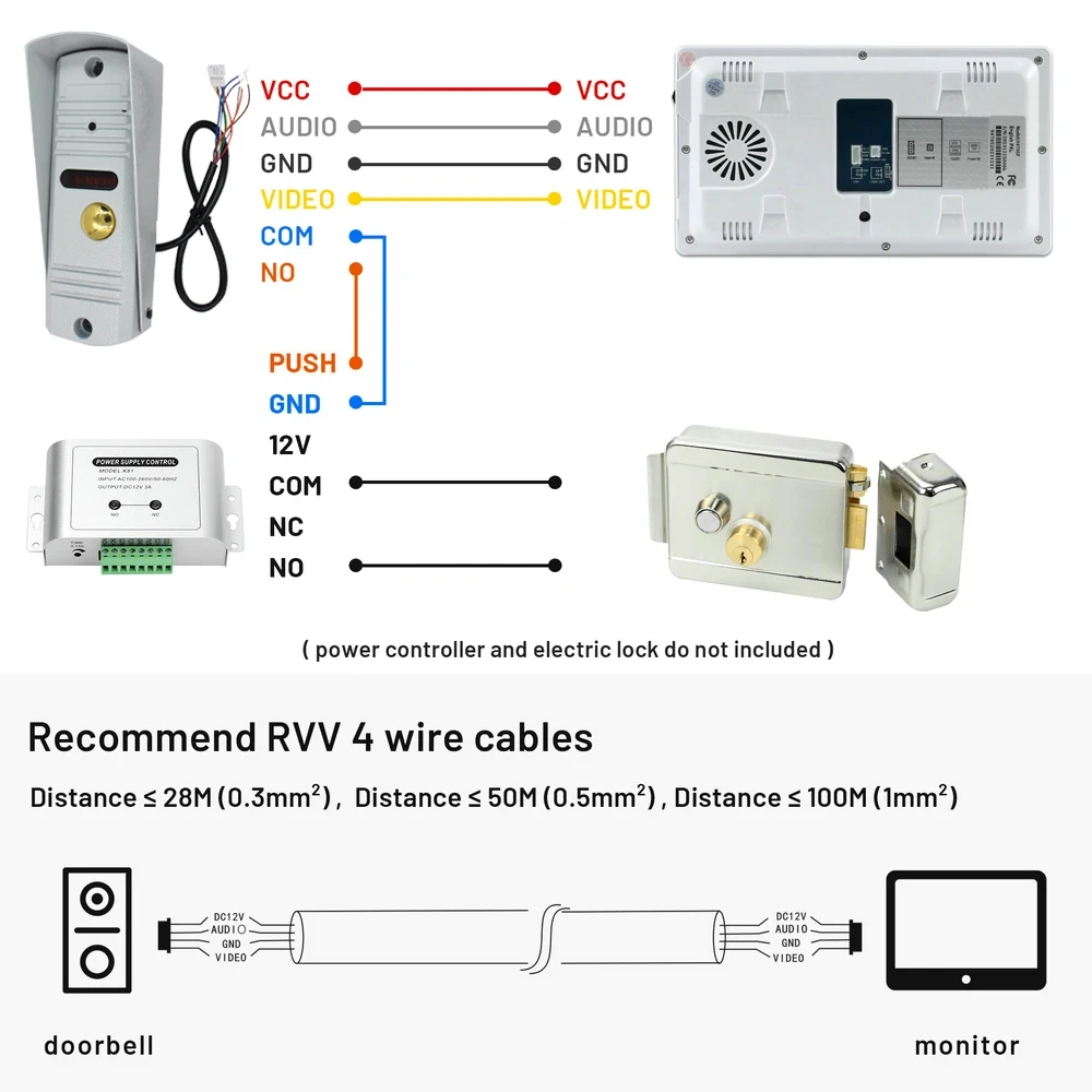 Imagem -05 - Impermeável ao ar Livre Video Intercom Polegada Sistema Campainha de Metal Resistente ao Frio Telefone da Porta para Casa Visão Noturna Bloqueio Desbloqueio