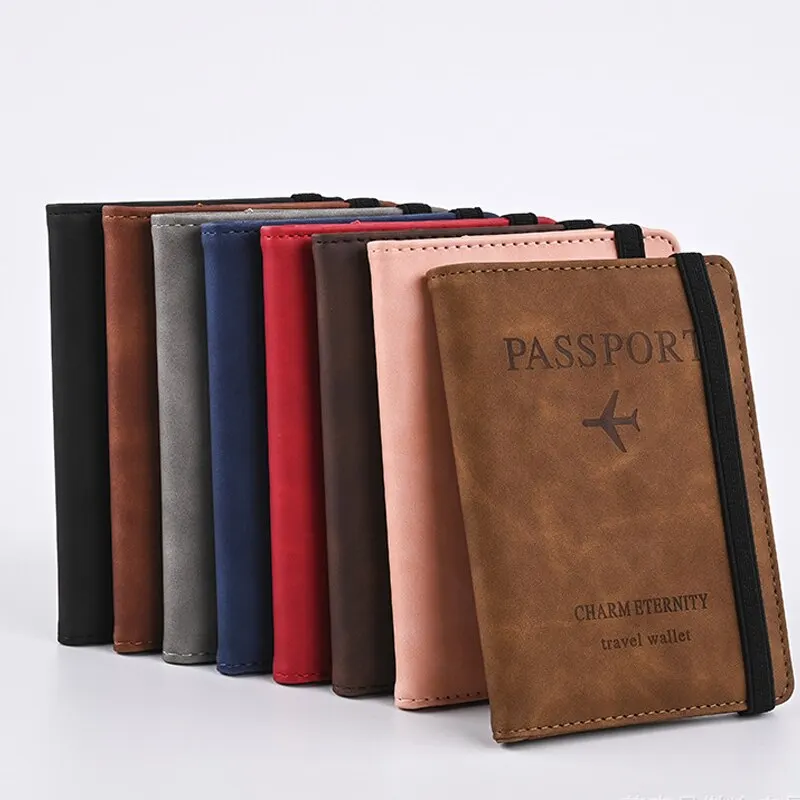 PU Leather Hand Carry Carteira para Homens, Passaporte Bolsa, Titular De Cartões De Visita, Acessórios De Viagem Masculinos