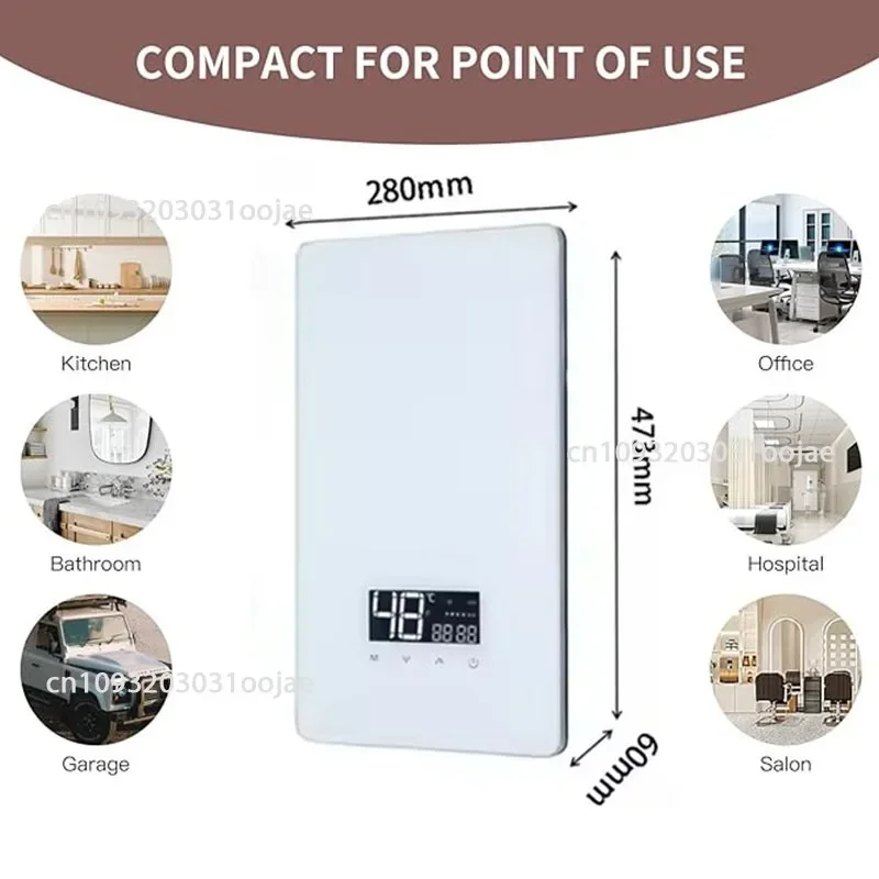 8.5KW 220V-240V Instant Electric Tankless Shower Energy Saving Tankless Instant Water Heater for Bathroom Home RV Salon Use