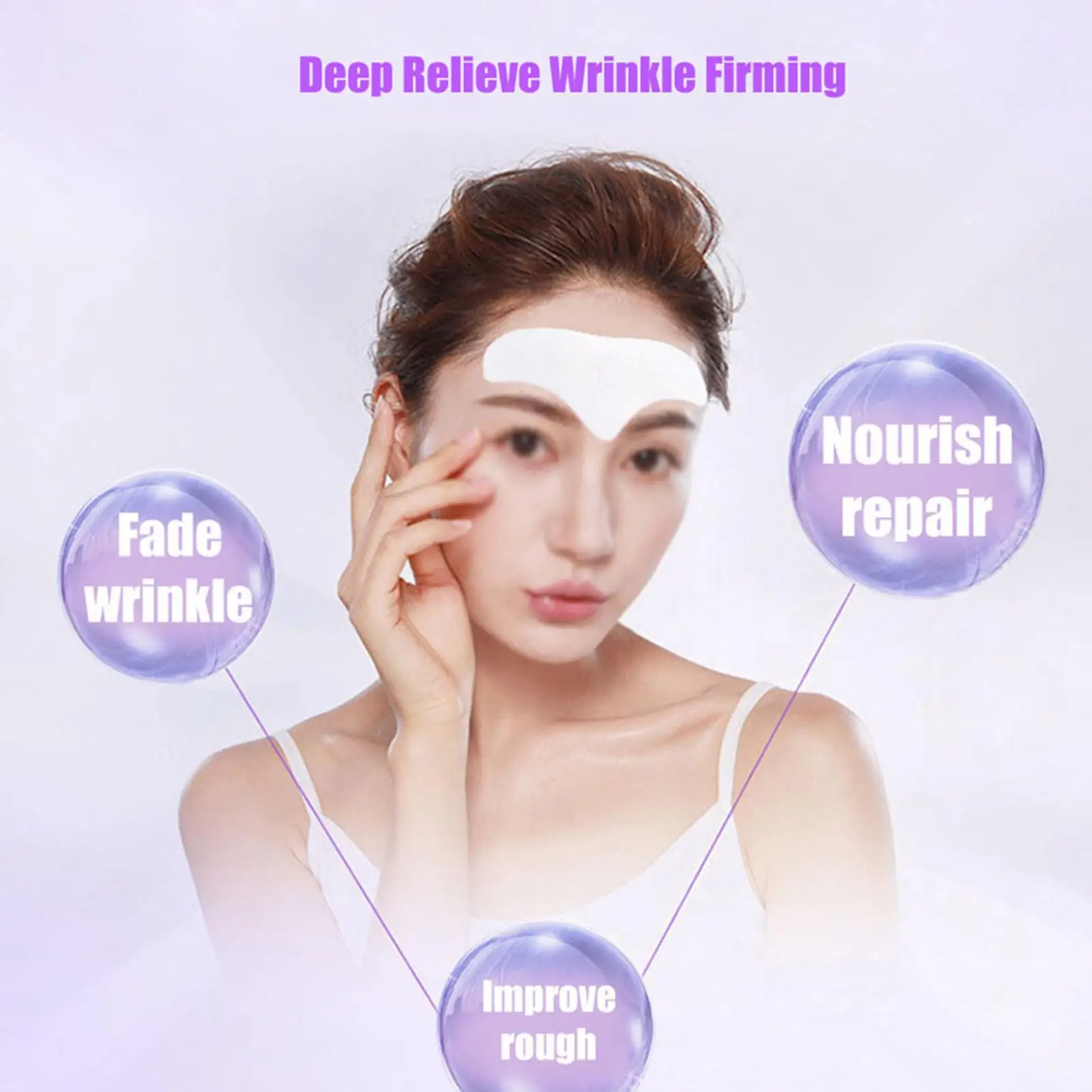 10 PCS Forehead Anti-Wrinkle Stickers - Moisturizing Frown Line Removal Patches for Lifting & Repairing Skin