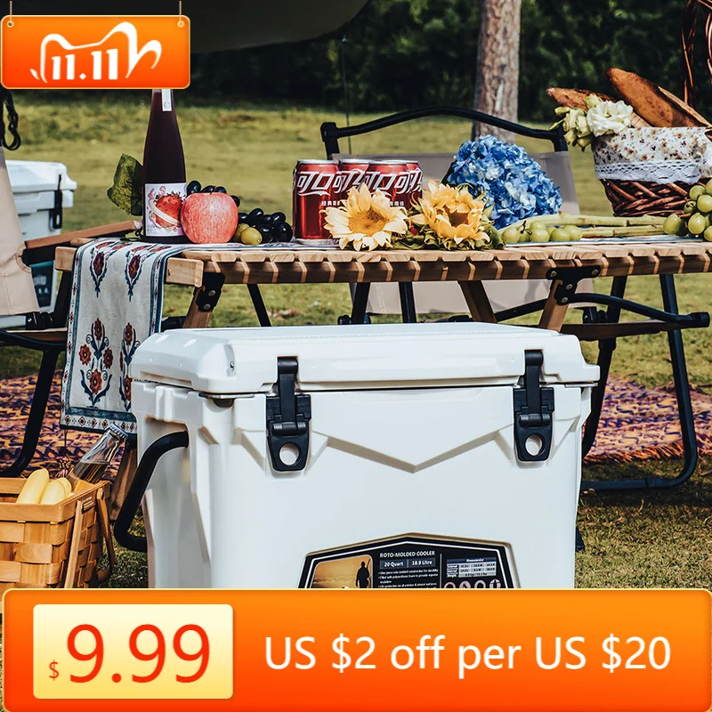 Kuer 20L Summer Beach Ice Chest Cooler for Camping Outdoor Travel