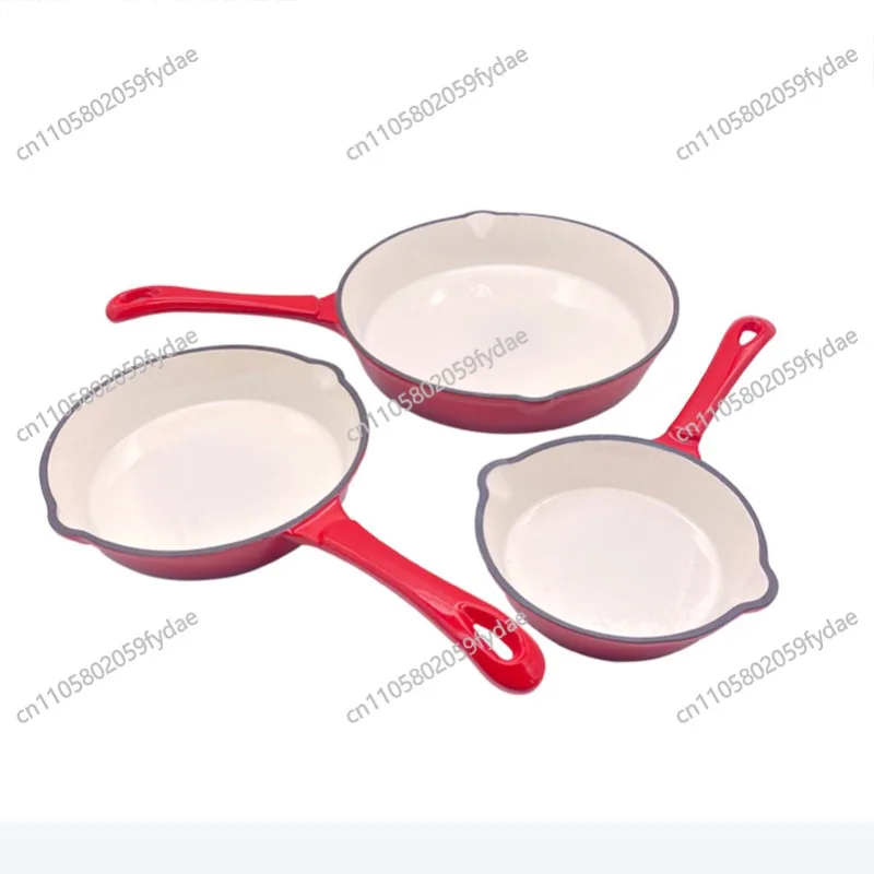 16Cm Enamel Cast Iron Soup Pan  Long Handle Non-stick Oil
