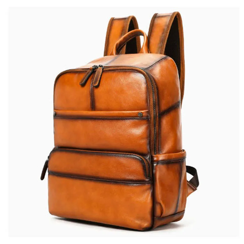 

Новый винтажный рюкзак 2026 года, высококачественная повседневная сумка большой вместимости для деловых поездок и ноутбука, модная кожаная сумка через плечо для мужчин