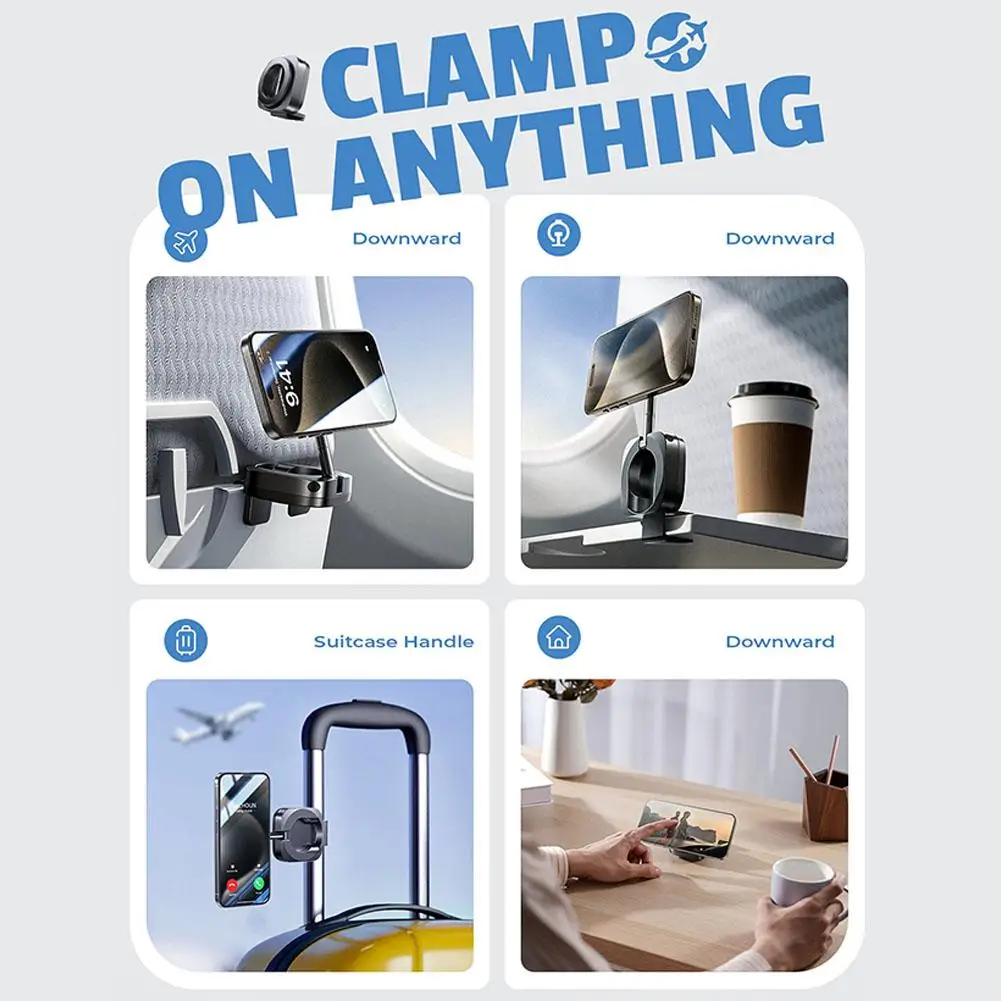 Travel Magnetic Phone Stand Strong Magnetic Cell Phone Holder For MagSafe Car Mount Airplane Foldable Phone Holder view 4