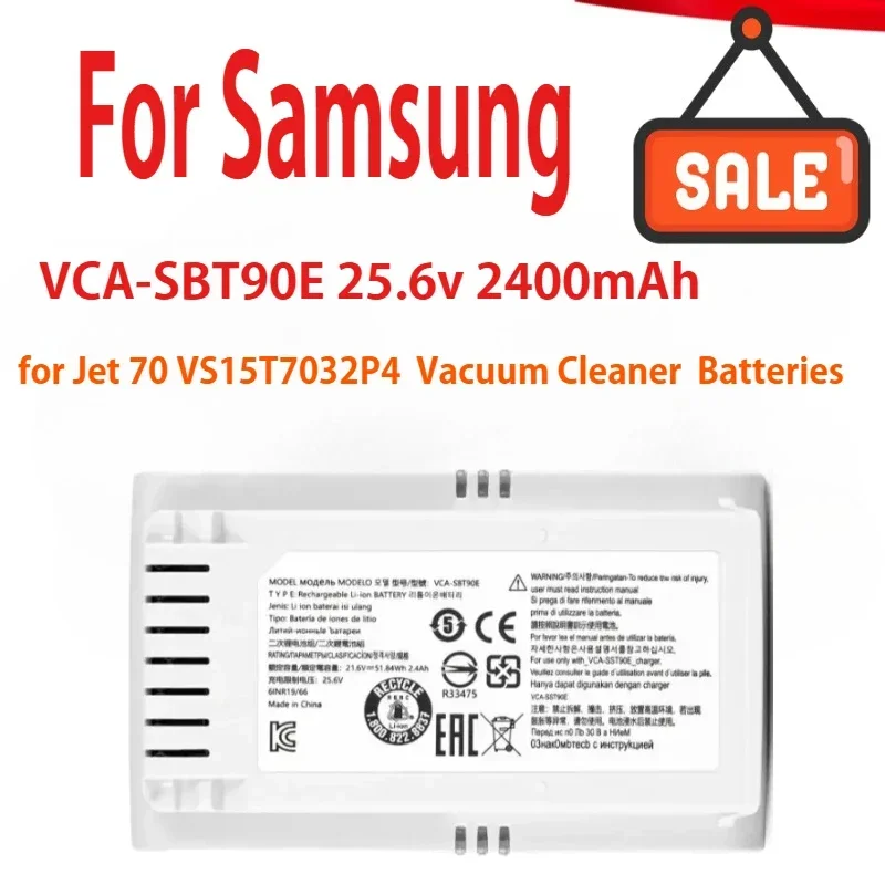 

New Battery for Samsung Jet 70 VS15T7032P4 VCA-SBT90E Vacuum Cleaner Batteries 2.4Ah 21.6V
