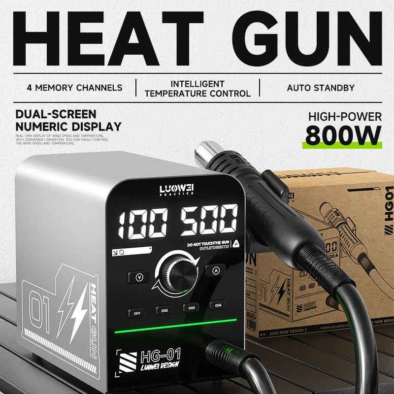LUOWEI HG-01 800W 휴대 전화 BGA 수리를위한 뜨거운 공기 디 솔더링 스테이션 스마트 디지털 디스플레이 고전력 가열 플랫폼
