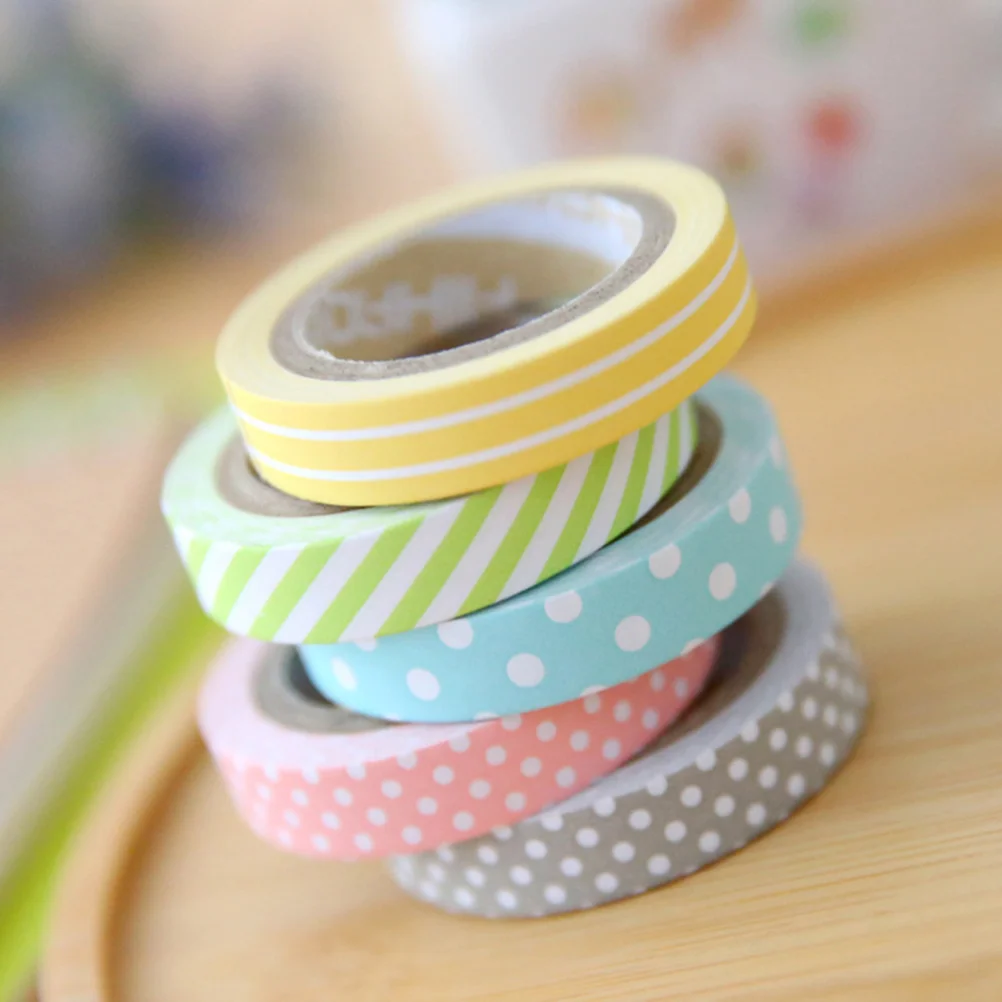 

10pcs Rainbow Washi Paper Tape Bright Color Diy Decorative Tape For Crafts Scrapbook Gift Wrapping Book Keyboard Decoration