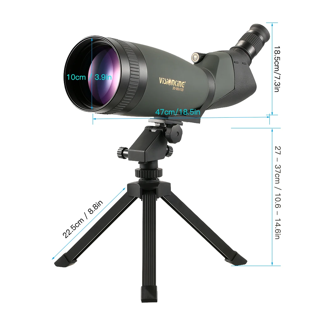 Visionking 30-90x100 Zoom Spotting Scope Powerful FMC BAK4 Waterproof Shooting Birdwatching Target Shotting Monocular Telescope