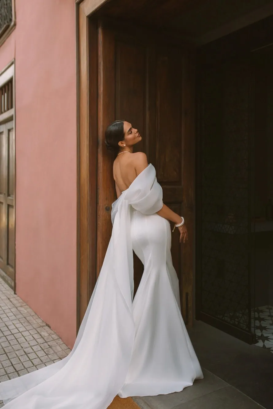 Robe de mariée en satin vintage pour femmes, style simple élégant, robe gracieuse pour les patients, quelle que soit la robe initiée, 2024