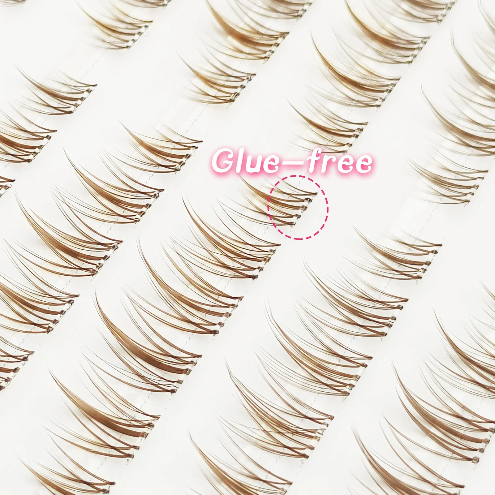 120 Pcs CC Self-adhesive Caramel Sunflower Eyelashes Glue Free Trilogy Eyelash Japanese and Korean Styles For Beginner Reusable