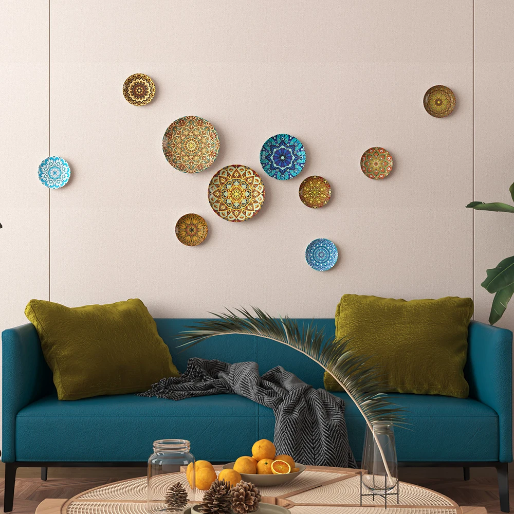 Bohemian Style Ceramic Decorative Hanging Plate, Living Room, Dining Room, Sofa Background, Restaurant Wall Decoration - Image 4