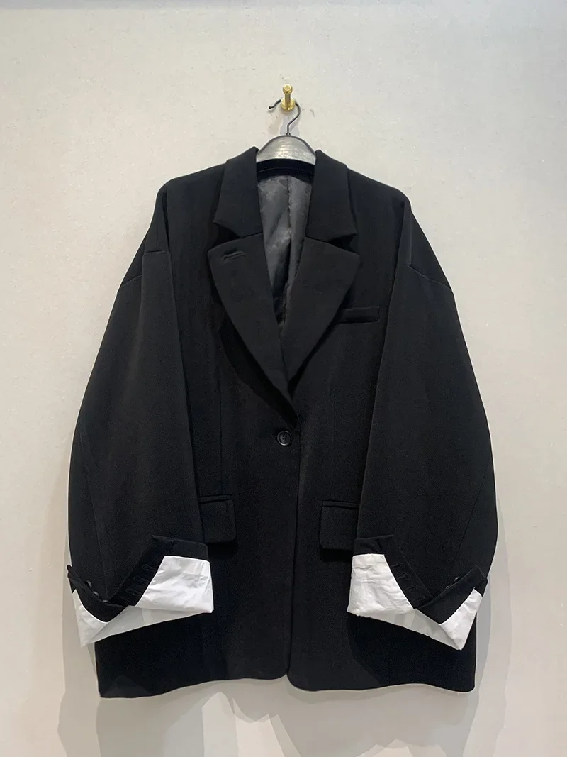 Kuzuwata Notched Collar Long Sleeve Soft Blazers Jackets Single Breasted Simple Coat Women Japanese New Casual Women\'s Jacket