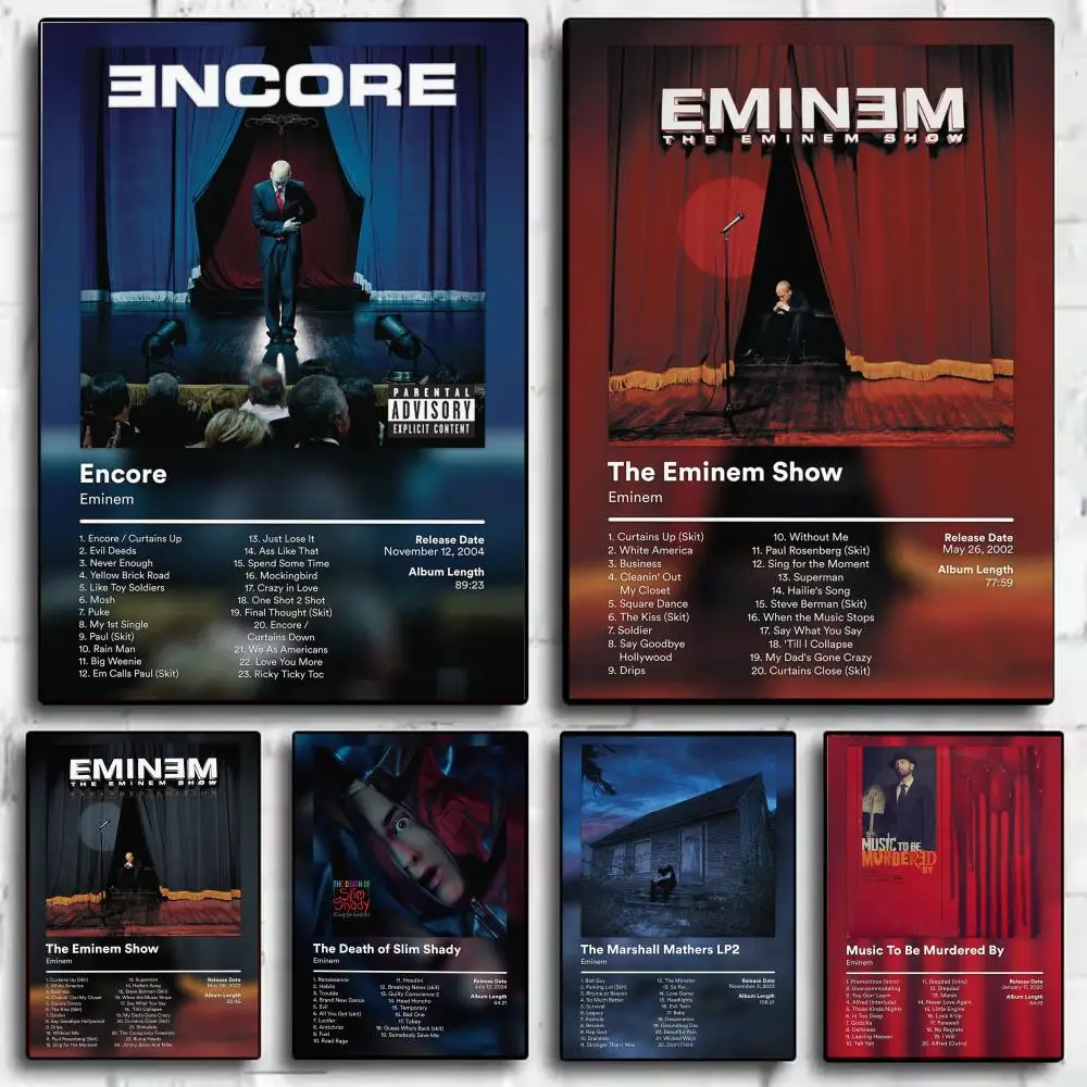 Sänger E-Eminem Musikalbum-Poster, moderner ästhetischer Wandkunstdruck, minimalistisches Schlafzimmer, Wohnzimmer, Heimdekoration, Geschenk