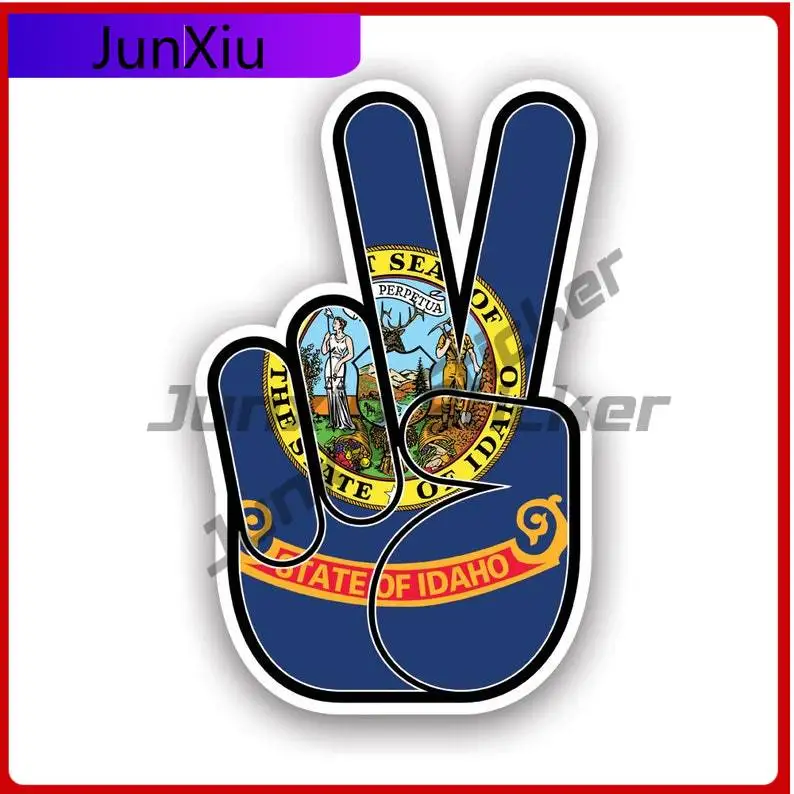 

Idaho State Shaped Peace Sign Sticker Uv Protected V Hand Sign Nuclear Disarmament Hippie Id Car Sticker Vinyl Decal Waterproof
