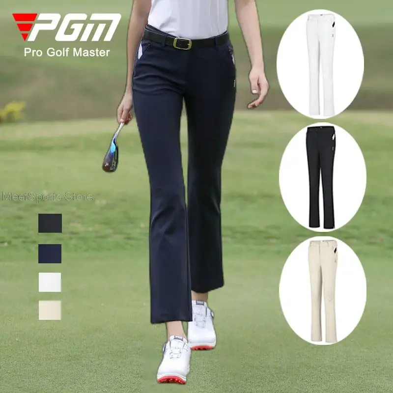 

PGM Golf Pants For Women Ladies Summer Spring Slim Trousers Waterproof Flared Sports Pants High-Elastic Casual Sweatpants