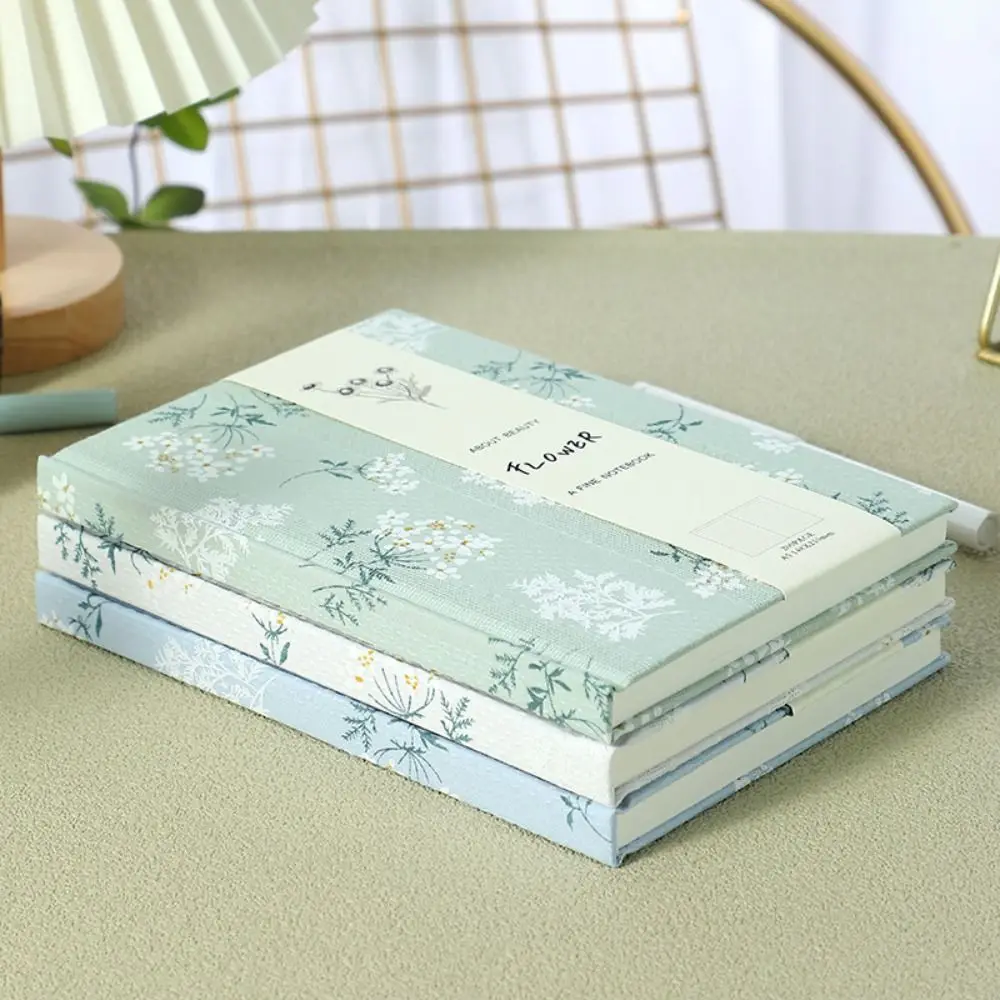 Portable Stylish A5 Cloth Notebook Compact Morandi Embroidered Notebook Thick Multi-Purpose Printed Notepad Student