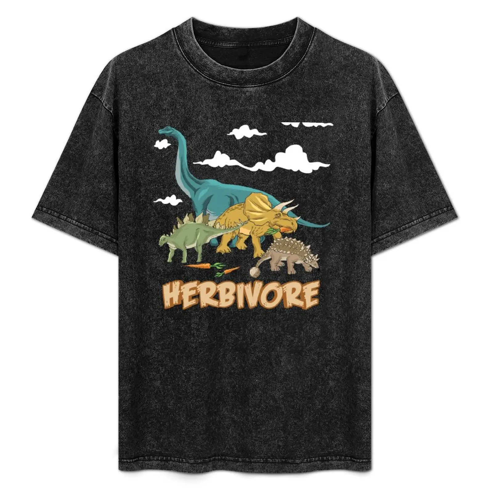Camiseta vegana vegetariana Herbívoro dinosaurio niños blancos archivo azul ropa de hombre