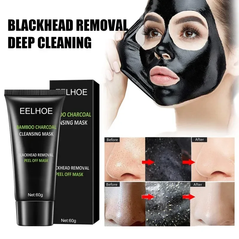 

Shrink Pores Deeply Clean Masks Facial Skin Bamboo Charcoal Tear-off Mask Fast Reduce Blackheads Acne Oil Control Peeling Mask