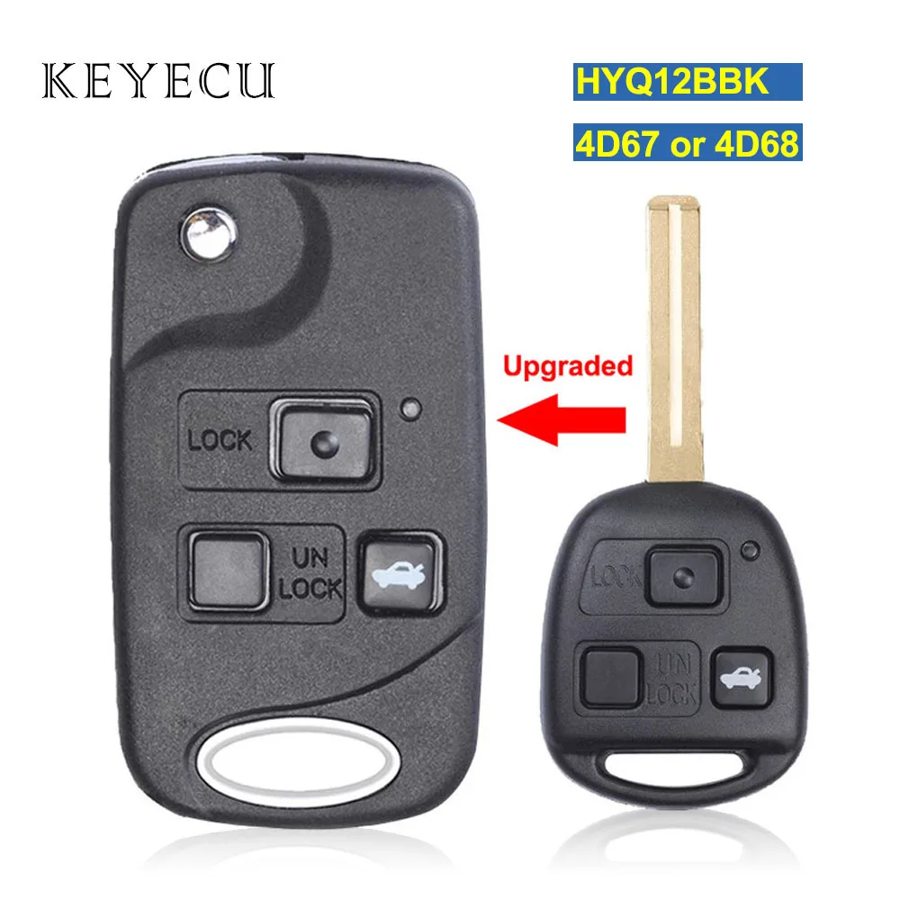 

HYQ12BBK 4D67 / 4D68 Chip Upgraded Flip Remote Car Key Fob for Lexus SC430 2002 2003 2004 2005 2006 2007 2008 2009 2010