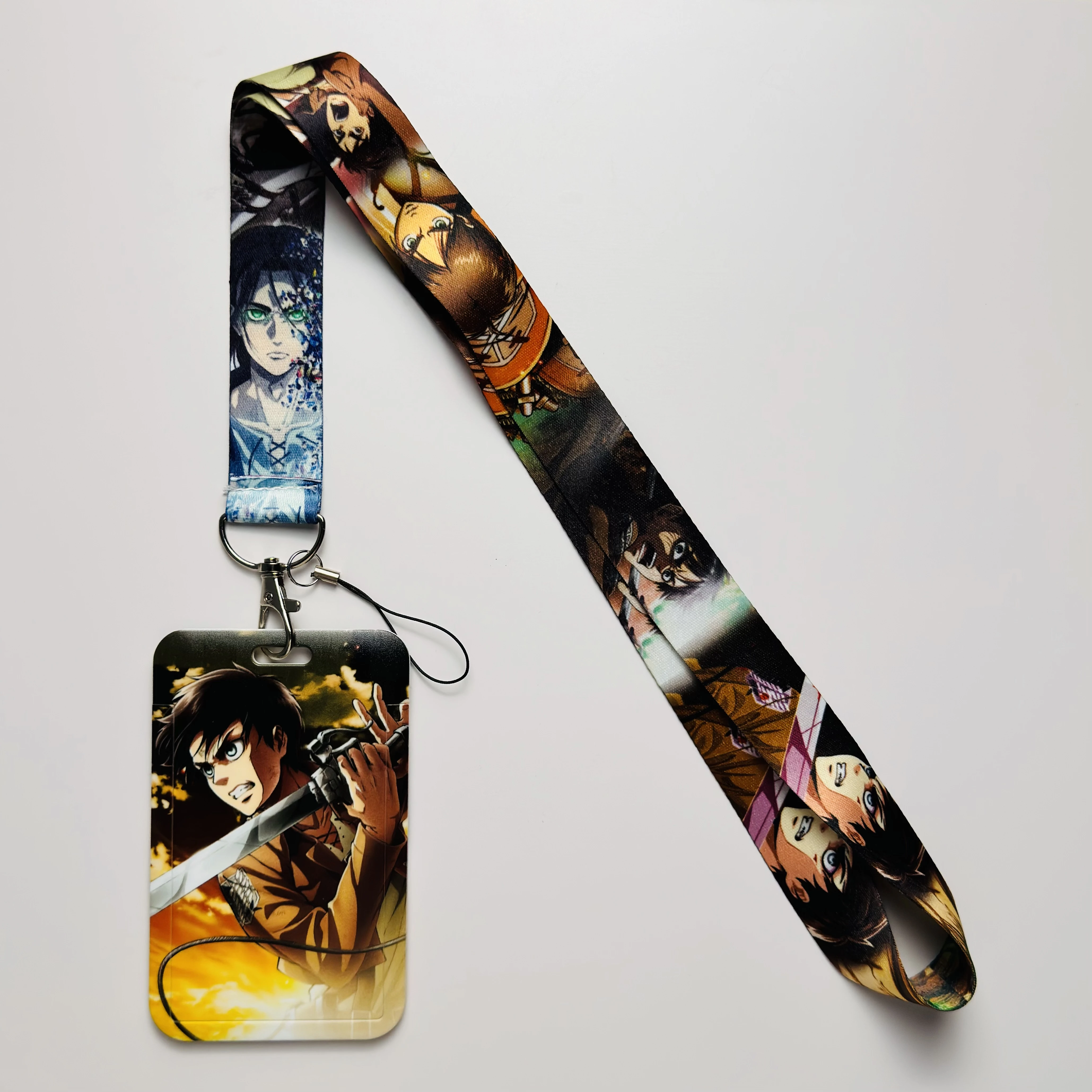 Anime Characters Card Holder Lanyards Keys Neck Strap Card Badge Keychain ID Credit Bus Card Cover Hang Rope Lariat Lanyard