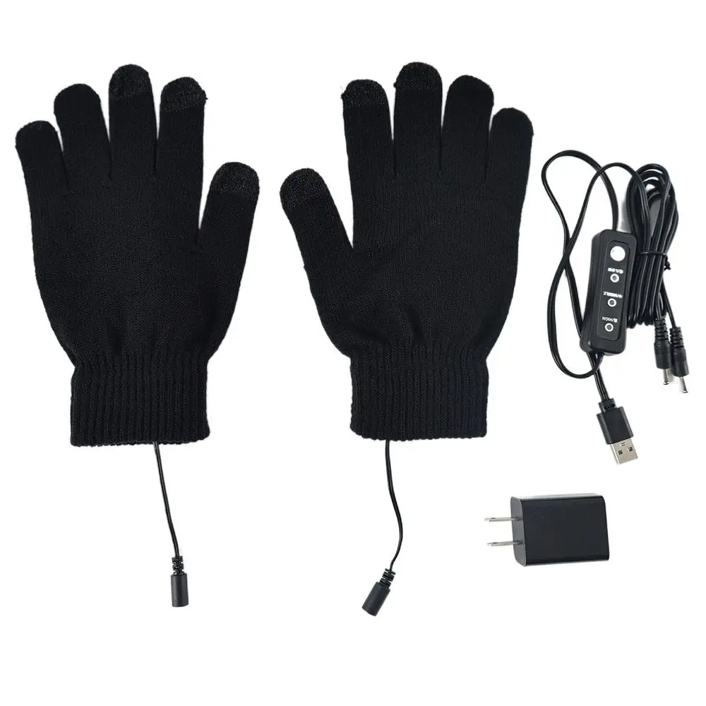 Winter USB Heated Gloves Washable Warm Temperature Hand Warmers Gloves Adjustable Winter Touchscreen Gloves for Indoor Outdoor