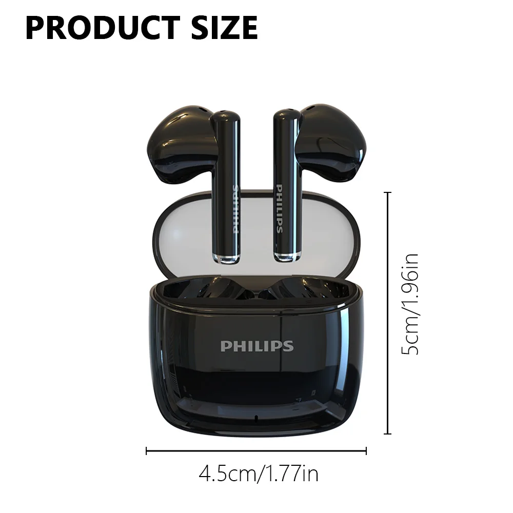فيليبس TAT2420 سماعة لاسلكية 300 مللي أمبير في الساعة 360 °   IMAX صوت بانورامي AI Call للحد من الضوضاء سماعة رأس صغيرة محمولة لموسيقى HIFI