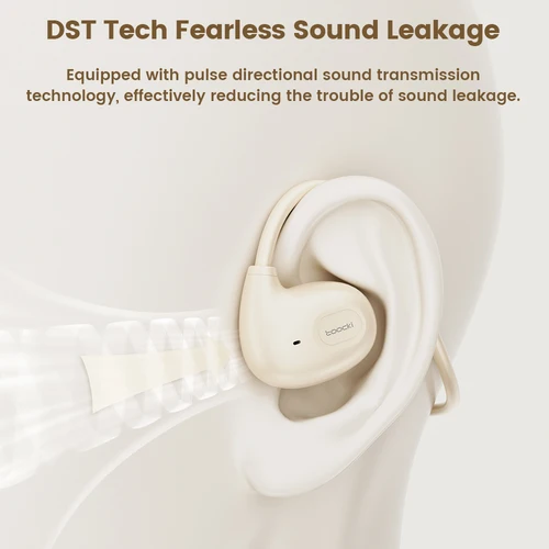 Imagen 2 del producto Auriculares inalámbricos Toocki con conducción de gas y Bluetooth 5.3, auriculares deportivos portátiles, ligeros, colgantes, control por teclas, batería de larga duración, auriculares impermeables IPX4 con micrófonos