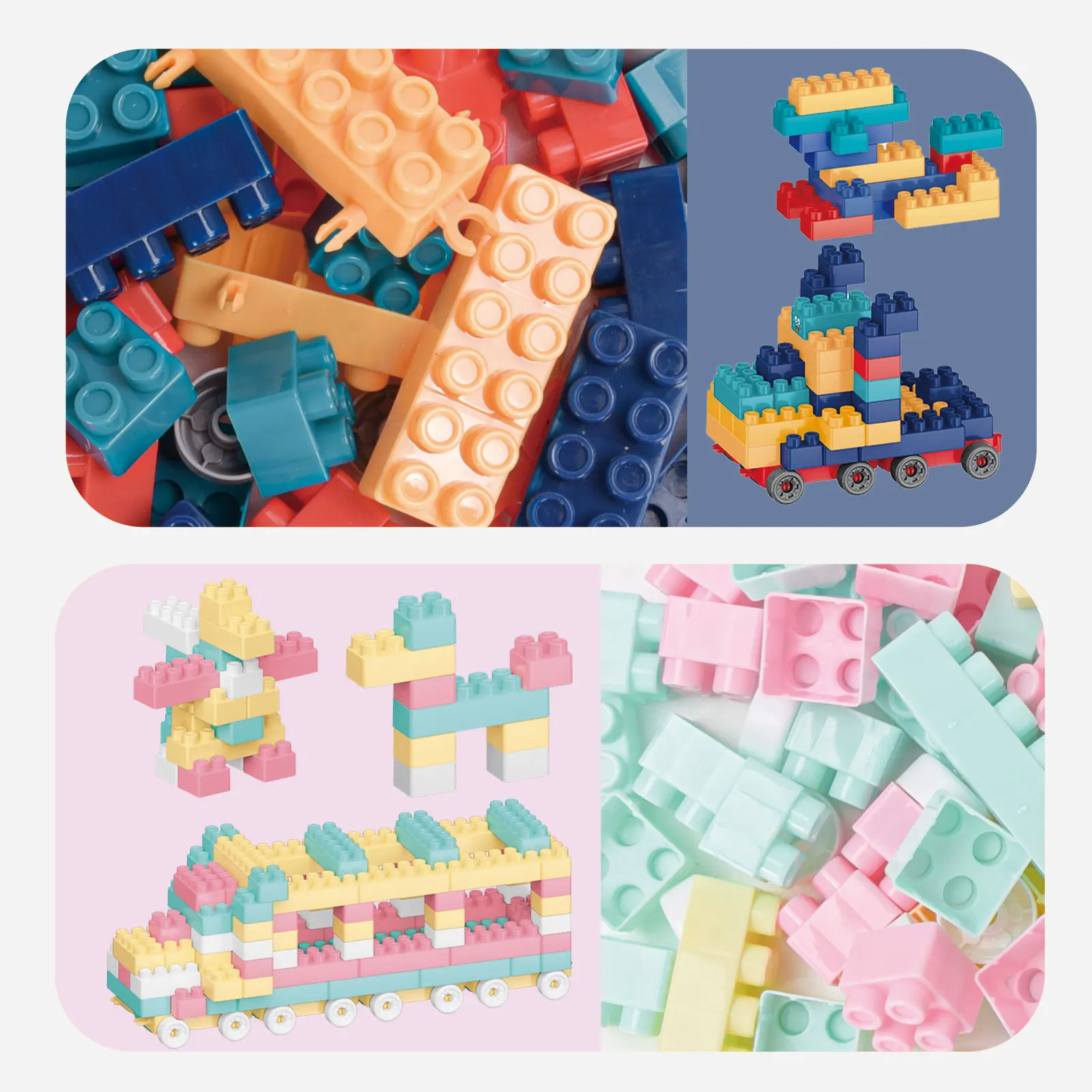 2.0 Vibrant Colorful Stacked Block Toys, Educational Games, DIY Puzzle Assembly Blocks, Children's Puzzle Assembly Block Gifts