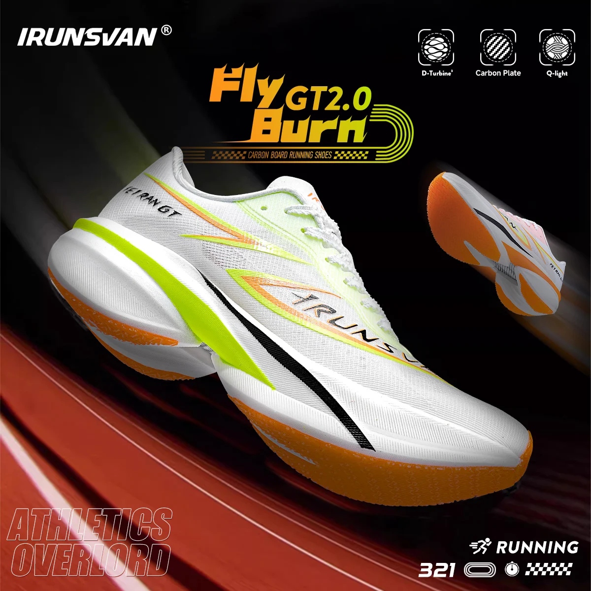 IRUNSVAN Professional Marathon Carbon Plate For Men Cushioning Shock Absorption Breathable Lightweight Running Shoe 106