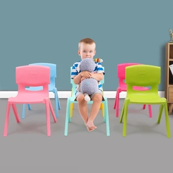 Chaises empilables colorées pour enfants, sièges flexibles, salle d'irritation, plastique stable, intérieur, extérieur, 6 pièces