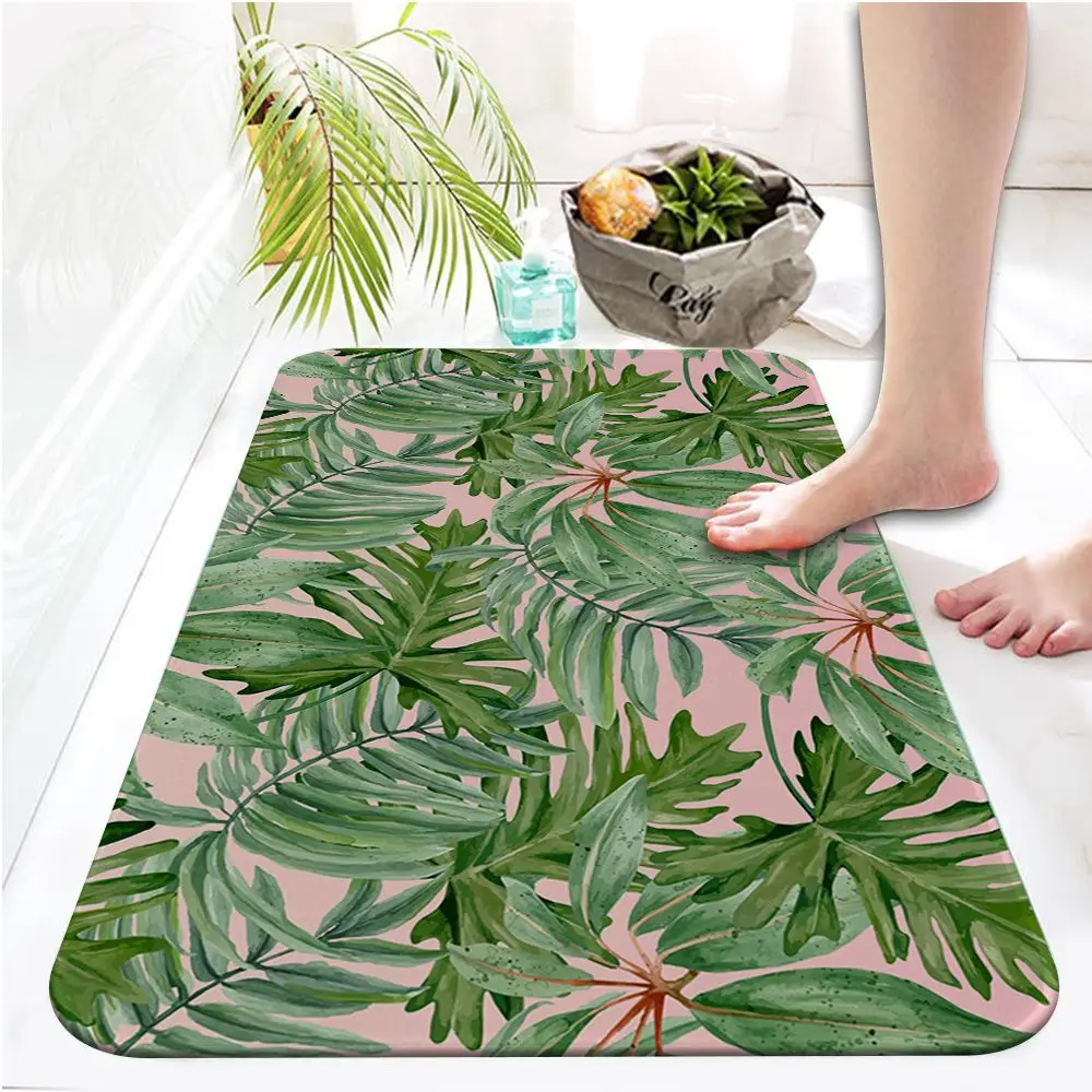 Tropical Palm Leaf Cactus Monstera decorazione cucina zerbini 50x80 tappeto di velluto zerbino pavimento interno bagno tappeto antiscivolo