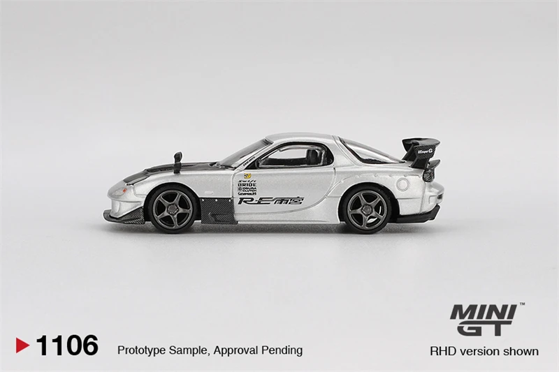 *Prevendita* MINI GT 1:64 RX-7 RE-Amemiya Scatola metallica argento/Pacchetto blister Modellino di auto