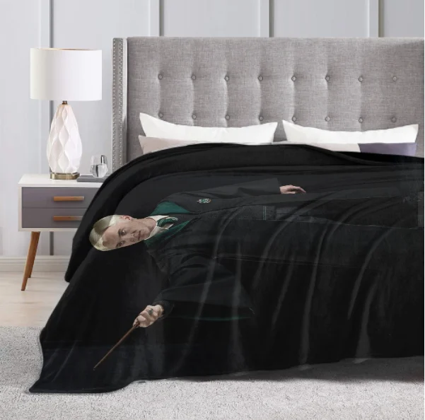 

Draco Malfoy Blanket Stickers Blanket Warm Cozy Letter Throw Blanket Print on Demand Sherpa Blankets for Sofa Thin Quilt