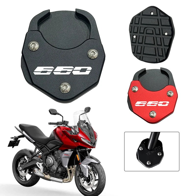For TIGER 660 Tiger Sport 660 2022-2024 Motorcycle CNC Foot Side Stand Enlarger Support Plate Kickstand Extension Pad Tiger660