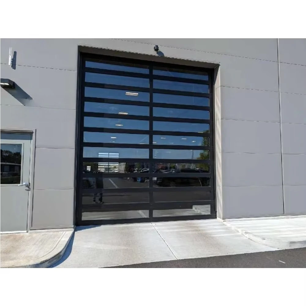 

Коммерческие черные стеклянные гаражные ворота нестандартного размера со стеклянными окнами, оптовая продажа, автоматические рулонные гаражные ворота