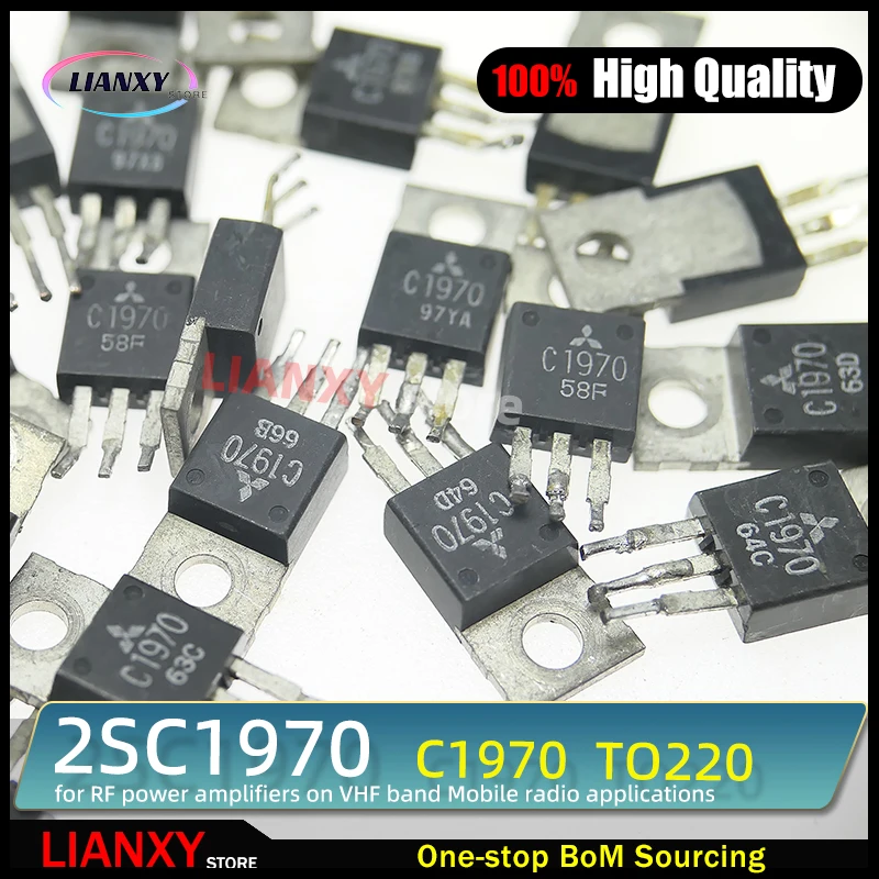 2SC1970 C1971 ( 5PCS / original ) NPN RF POWER TRANSISTOR for RF power amplifiers on VHF band Mobile radio applications