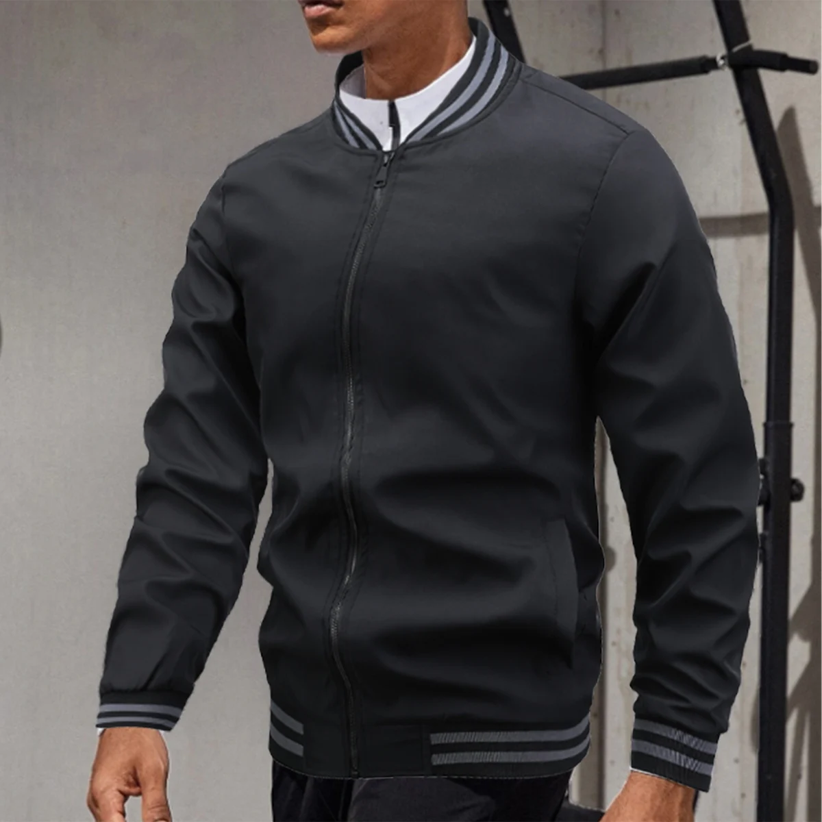 

2025 New Men's Pilot Jacket Spring and Autumn Fashion Casual Brand Large Size Clothing Solid Color Zipper Sports Coat