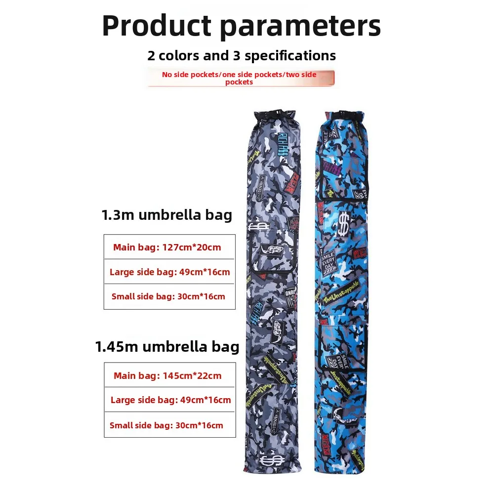 Multi-function Fishing Rod Cover Portable Foldable Fishing Rod Holder Thicken Canvas Oxford Cloth Fishing Gear Fishing Trip