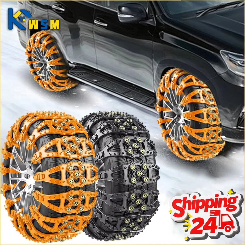 1--10PCS Universal Car Tire Snow Chains for Sedan Pickup SUV Off-Road Van Emergency Anti-Skid Chains for Winter Driving