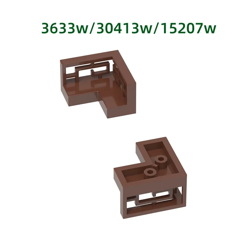 MOC 10 SZT. Klocki Konstrukcyjne z Wzorami Narożnymi 3633W Zestaw Poręczy Dom w Stylu Europejskim Zamek Ogrodzenie Cegiełki Cząsteczki Zabawka Prezent dla Dzieci