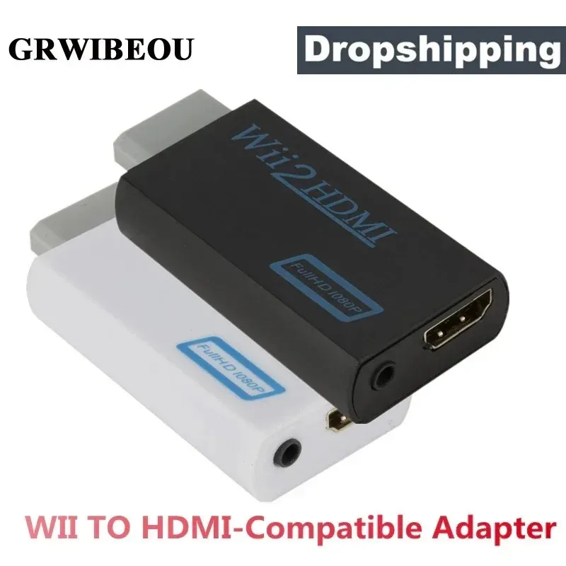 Full HD 1080P Wii to HDMI-compatible Converter Adapter Wii2HDMI-compatible Converter 3.5mm Audio for PC HDTV Monitor Display