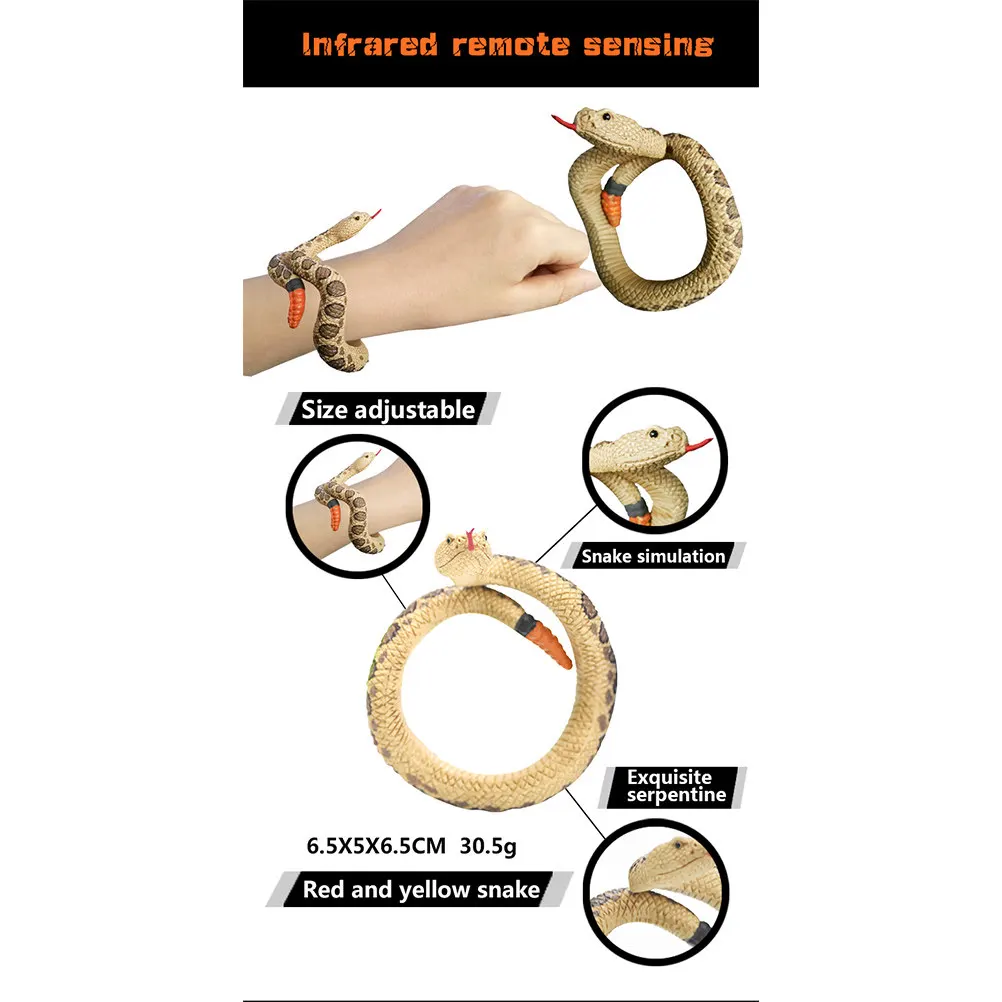 Simulation Snake Bracelet Realistic Fake Halloween Party Scary Prank Creepy Horror Tricky Wrap Prop Simulation Snake Bracelet